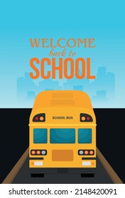 ilustración plana del edificio escolar para volver a la escuela