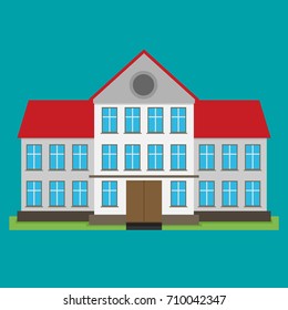 flat illustration of school building for back to school