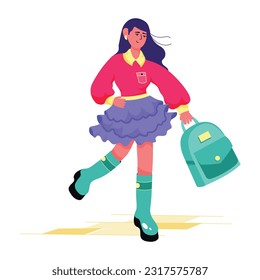 Ilustración plana del conjunto escolar 