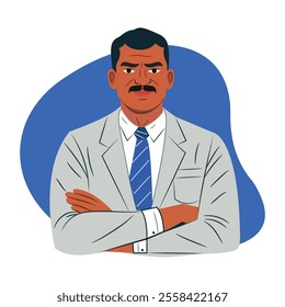 A flat illustration of a school teacher 

