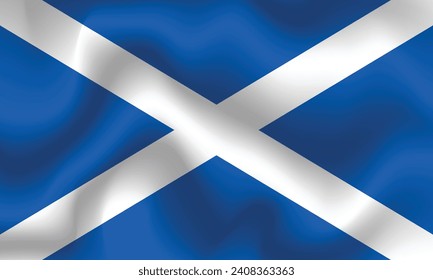 Flat Illustration of Scotland flag. Scotland flag design. Scotland Wave flag.
