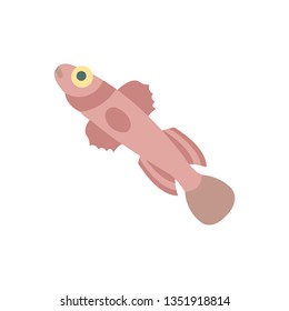 Flat illustration of a sea goby for food market and restaurant.