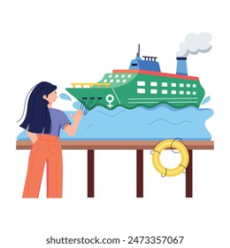 A flat illustration of sea travel 