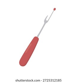Ilustração plana de um ícone de ferramenta de costura ripper. Conceito de reparação e alfaiataria de vestuário, ideal para guias de costura, educação de moda, serviços de alfaiataria, conteúdo artesanal e projetos instrucionais.