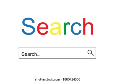 Flat illustration with search. Internet technology. Search, great design for any purposes. Stock image.