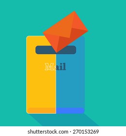 flat illustration sending mail envelope