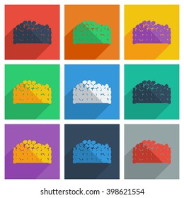 flat illustration set of beet harvest with shadow