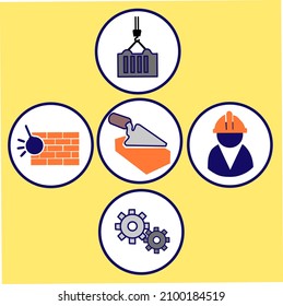  A flat illustration,
Set of building development.