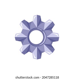 Flat illustration of settings sign on white background. Image made in gray-blue colors. Idea for poster, sticker, postcard, web design and so on.