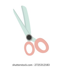 Ilustração plana do ícone de tesoura de costura. Conceitos de adaptação e artesanato, ideais para projetos de design de moda, tutoriais DIY, blogs de costura, aplicativos móveis e materiais de marca criativa.