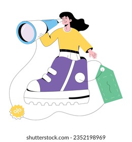 Flache Illustration von Schuhrabatten 