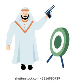 Ilustración plana del objetivo de disparo 