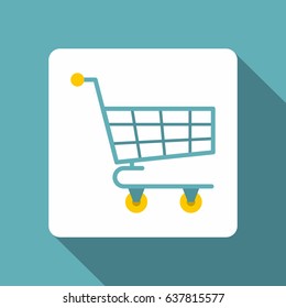 Flat illustration of shopping cart vector icon for web