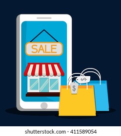 Flat illustration of shopping design 