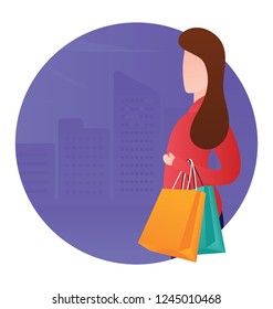 Flat illustration of shopping time