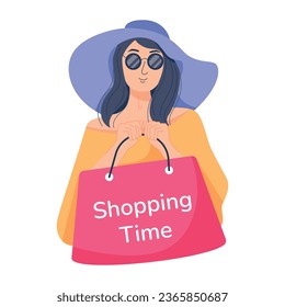 Here’s a flat illustration of shopping time 