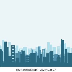 Flat illustration of silhouette skyline 