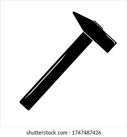 Flat illustration of simple hammer. Vector for web and app