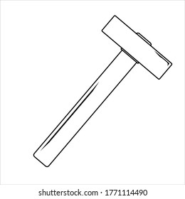 Flat illustration of simple hammer. Vector for web and app