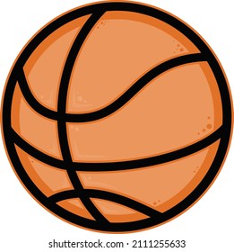 flat illustration. simple orange basketball