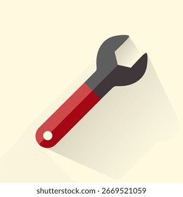 Ilustração plana de chave simples com alça vermelha