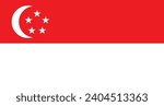 
Flat Illustration of Singapore flag. Singapore national flag design. 
