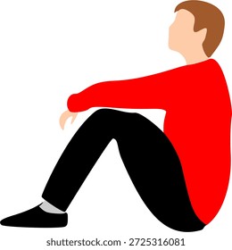 Ilustración plana de una sola persona sentada con calma, que representa la soledad, la autorreflexión y la independencia emocional. Ideal para temas de bienestar mental, atención plena y espacio personal.