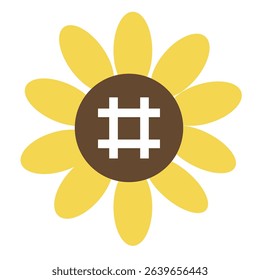 Flat illustration of single sunflower icon