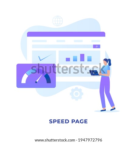 Flat illustration site speed concept. Illustration for websites, landing pages, mobile applications, posters and banners