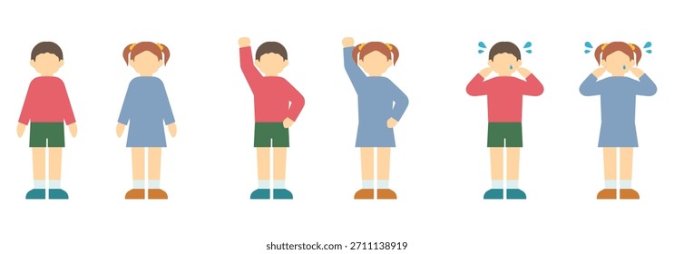Flat illustration: small child (front)