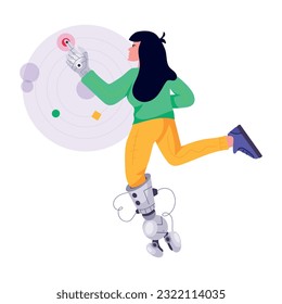 Flat illustration of smart robot 