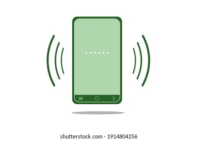 Flat illustration, smartphone with a icon rings
