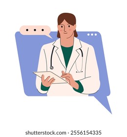 Flat illustration of smiling doctors, paramedics and nurses isolated on white background. Portraits of male and female medic workers in uniform with stethoscopes. 