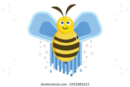 Flat illustration of a Smily Bee