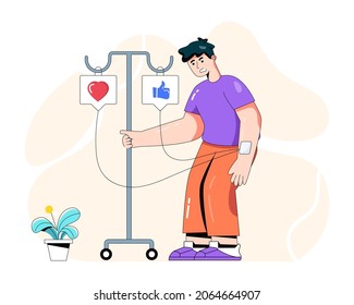 Eine flache Illustration von sozialem, bearbeitbarem Design