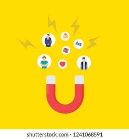 Flat illustration of social attraction