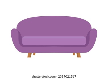 Flat Illustration of Sofa Design on white background.