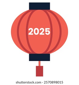 flat illustration of soft red lanterns for Chinese New Year