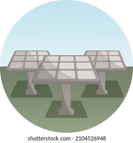 Flat illustration of solar batteries. Alternative energy.