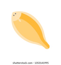 Flat illustration of a sole for food market and restaurant.