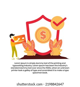 flat illustration of someone saving in a safe place to avoid inflation