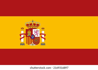 Flache Illustration der spanischen Flagge