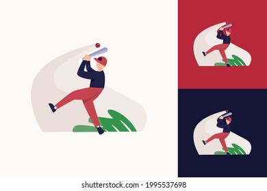 flat illustration sport of baseball