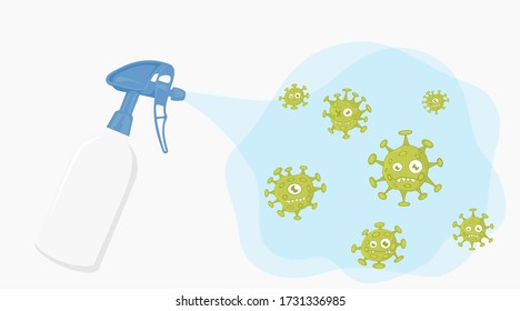 flat illustration spray to fighting agains corona virus