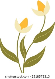 Ilustração plana da flor da primavera. Isolado no fundo branco. Ilustração de desenho animado de vetor