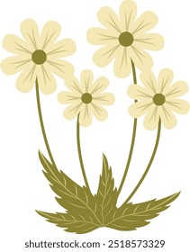 Flache Illustration der Frühlingsblume. einzeln auf weißem Hintergrund. Vektorgrafik