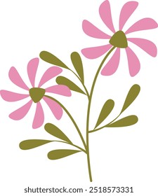 Flat Illustration of Spring Flower. Isolated on White Background. Vector Cartoon Illustration