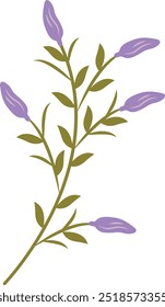 Ilustração plana da flor da primavera. Isolado no fundo branco. Ilustração de desenho animado de vetor