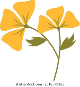 Ilustração plana da flor da primavera. Isolado no fundo branco. Ilustração de desenho animado de vetor
