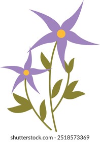 Flat Illustration of Spring Flower. Isolated on White Background. Vector Cartoon Illustration